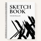 Modern strikes Sketch Schwarz-weiß Notizblock (Vorderseite)