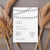 Modern String Lights Minimalist Wedding Invitation Einladung