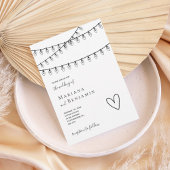 Modern String Lights Minimalist Wedding Invitation Einladung