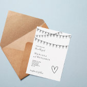 Modern String Lights Minimalist Wedding Invitation Einladung