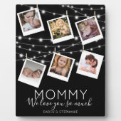 Modern String Lights Mommy Foto Collage Fotoplatte (Vorderseite)