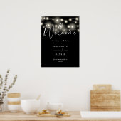 Modern String Lights Wedding Welcome Sign Poster (Küche)