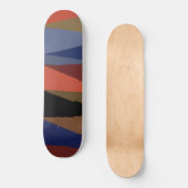 Modern Strip Farbiges Regenbogendreieck Skateboard (Vorderseite)