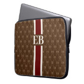 Modern Strip Monogramm mit Designer-Muster Laptopschutzhülle (Vorderseite Links)