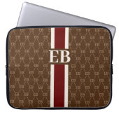 Modern Strip Monogramm mit Designer-Muster Laptopschutzhülle (Vorderseite)