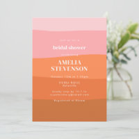 Modern Strip Rosa Orange Brautparty