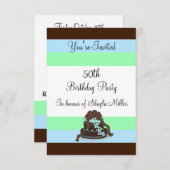 Modern Stripe 50 Geburtstag Einladung (Vorne/Hinten)