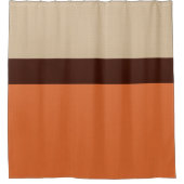 Modern Stripe Burlap Muster Orange Brown Elfenbein Duschvorhang (Vorderseite)