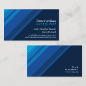 MODERN STRIPE fett frische, monochrome blaue Marin Visitenkarte (Vorne/Hinten)