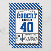 Modern Stripe Male 40. Geburtstag Einladung (Vorne/Hinten)