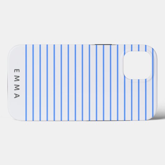 Modern Stripe Nautical Blue Case-Mate iPhone Hülle (Rückseite (Horizontal))