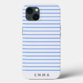 Modern Stripe Nautical Blue Case-Mate iPhone Hülle (Rückseite)