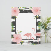 Modern Stripe Pink Flamingo (Stehend Vorderseite)