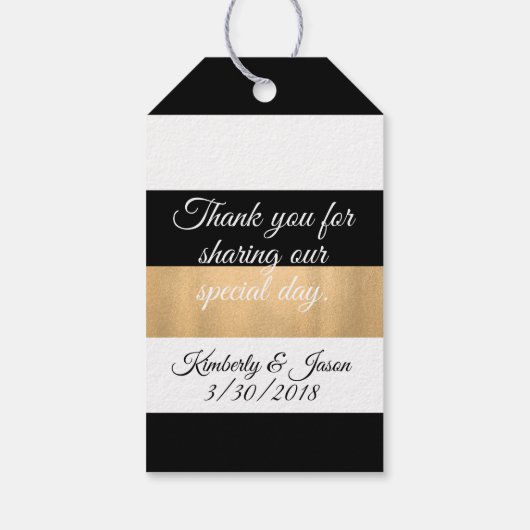 Modern Stripe Wedding Vielen Dank für Ihr Interess Geschenkanhänger (Rückseite)