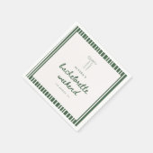 Modern Striped Green Coquette Bachelorette Weekend Serviette (Ecke)