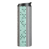 Modern Striped Mint Green and Grey  Thermosbecher (Nach links gedreht)