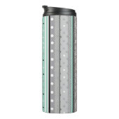 Modern Striped Mint Green and Grey  Thermosbecher (Nach rechts gedreht)