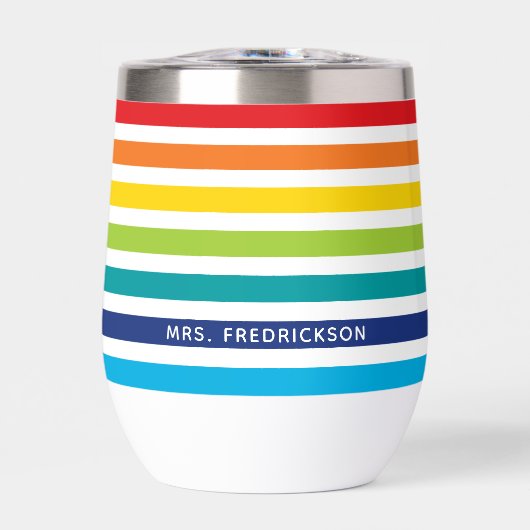 MODERN STRIPED PATTERN stilvolle Regenbogen farben (Vorderseite)