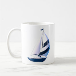 Modern Striped Sailboat Kaffeetasse