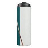 Modern Striped Teal and Copper Thermal Tumbler Thermosbecher (Vorderseite)