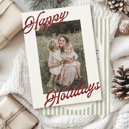 Modern Striped Warm Colors Minimalist Happy Feiertagskarte