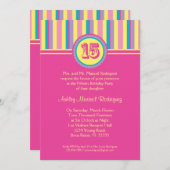 Modern Stripes 15 Geburtstag Quinceañera Einladung (Vorne/Hinten)