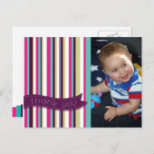 Modern Stripes Baby Vielen Dank Foto Postkarte (Vorne/Hinten)