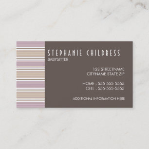 Modern Stripes Babysitting Business Card in Pflaum Visitenkarte