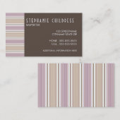 Modern Stripes Babysitting Business Card in Pflaum Visitenkarte (Vorne/Hinten)
