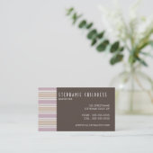 Modern Stripes Babysitting Business Card in Pflaum Visitenkarte (Stehend Vorderseite)