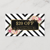 Modern Stripes Beauty Salon Discount Coupon Card (Vorderseite)