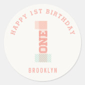 Modern Stripes Big Nr. 1 Party Runder Aufkleber (Vorderseite)