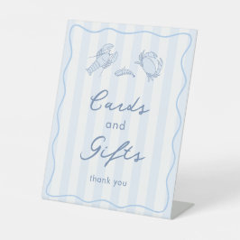 Modern Stripes Hand-Drawn Seafood Cards And Gifts Sockelschild