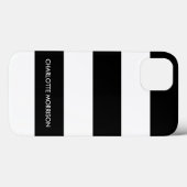 Modern stripes name monogram black and white ipad Case-Mate iPhone hülle (Rückseite (Horizontal))