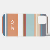 Modern Stripes Orange Blue Case-Mate iPhone Hülle (Rückseite (Horizontal))