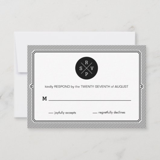 Modern Stripes Response Card RSVP Karte (Vorderseite)
