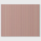 Modern Stripes Wrapping Paper Pink Red Green Cream Geschenkpapier (Flach)