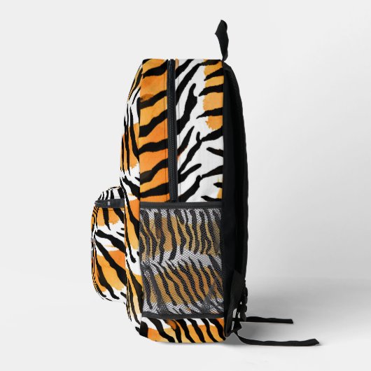 Modern Strippenfelle Tigerfelle Print Wildtiere Bedruckter Rucksack (Rechts)