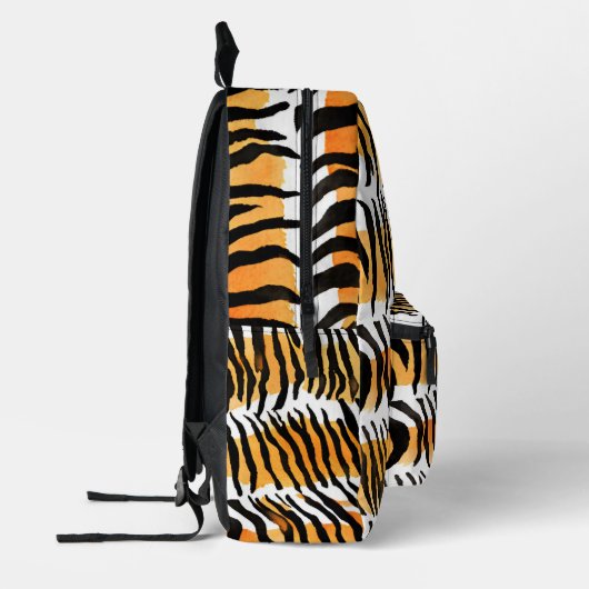 Modern Strippenfelle Tigerfelle Print Wildtiere Bedruckter Rucksack (Links)