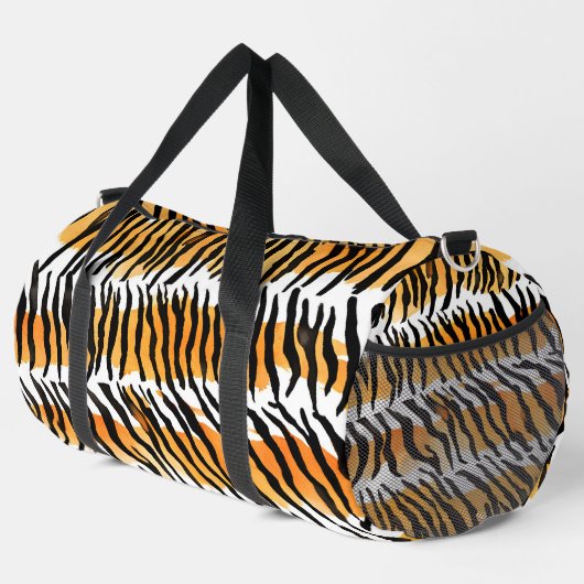 Modern Strippenfelle Tigerfelle Print Wildtiere Duffle Bag (Rechte Ecke)