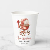 Modern Stroller Merry Little Christmas Baby Dusche Pappbecher (Vorderseite)