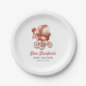 Modern Stroller Merry Little Christmas Baby Dusche Pappteller (Vorderseite)