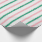 Modern strukturierte, rosa grüne Wippchen Geschenkpapier (Ecke)