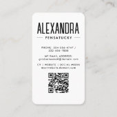 Modern Student Graduate Networking Photo QR Code Visitenkarte (Rückseite)