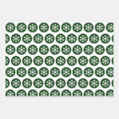 Modern Style Grafik Art Snowflake Schnee Grün Geschenkpapier Set (Vorderseite 3)