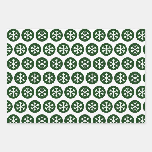 Modern Style Grafik Art Snowflake Schnee Grün Geschenkpapier Set (Vorderseite 3)