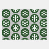 Modern Style Grafik Art Snowflake Schnee Grün Geschenkpapier Set (Vorderseite 2)