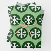 Modern Style Grafik Art Snowflake Schnee Grün Geschenkpapier Set (Beispiel)