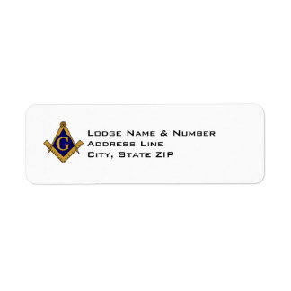Modern Style Masonic Lodge Address Label