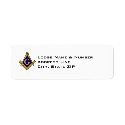 Modern Style Masonic Lodge Address Label (Vorne)